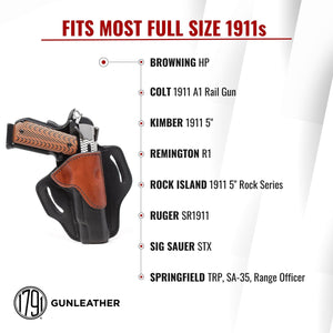 1791 Gunleather 1911 Holster, Fits 1911 Models with 4" and 5" Barrels