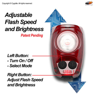 Cygolite Hotshot Pro 200 & 150 Lumen Bicycle Taillight Models- Hard & Flexible Mount Styles– 6 Night & Day Modes– User Tunable Flash Speeds- IP64 WaterResistant– USB Recharge–Great for Busy Roads