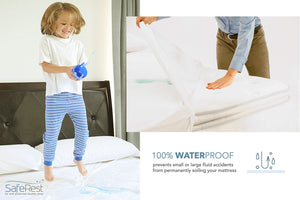 SafeRest Zippered Mattress Protector - Premium Waterproof Mattress Cover for Bed - Breathable & Noiseless Washable Mattress Encasement