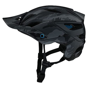 Troy Lee Designs A3 Adult Mountain Bike Helmet MIPS EPP EPS Premium Lightweight 16 Vents 3-Way Adjustable Detachable Visor All Mountain Enduro, Gravel, Trail, BMX, Off-Road MTB - Brushed Camo Blue