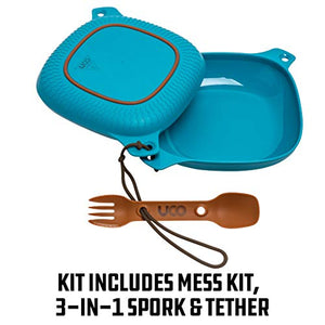 UCO 4-Piece Camping Mess Kit with Bowl, Plate and 3-in-1 Spork Utensil Set
