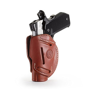 1791 GUNLEATHER 3-Way 1911 Holster - Ambidextrous OWB CCW Holster - Right or Left Handed Leather Gun Holster - Fits All 1911 Models Sig, Colt, Kimber, Ruger, Browning, Taurus and Remmington