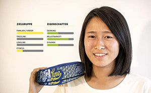 Gibbon Slacklines Funline with treewear, Blue, 49ft (41ft line + 8ft Ratchet Strap with Reinforced Loop) incl. Ratchet Protection, Tree and line Protection (Black Felt) 50mm/2" Wide