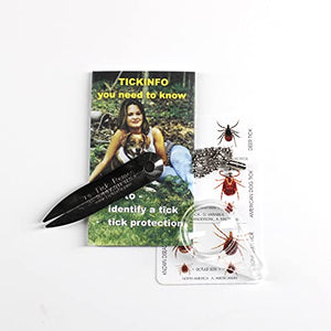 Protick Remedy Tick Removal Tool for Dogs Cats Horses People and Pets - Includes 5X Magnifier Tick ID Card