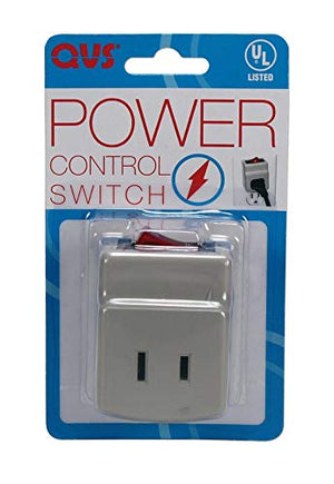 QVS PA-1P Single-Port Power Adaptor with Lighted On/Off Switch, Off-White