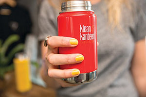 Klean Kanteen Wide Double Wall Vacuum Insulated Stainless Steel Coffee Mug with Leak Proof Café Cap 2.0