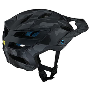 Troy Lee Designs A3 Adult Mountain Bike Helmet MIPS EPP EPS Premium Lightweight 16 Vents 3-Way Adjustable Detachable Visor All Mountain Enduro, Gravel, Trail, BMX, Off-Road MTB - Brushed Camo Blue