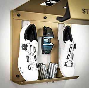 Stasdock Bike Wall Rack - Vertical Powder Coated Bike Rack with Shoes and Glasses Holder for Home & Garage - Durable Steel Material