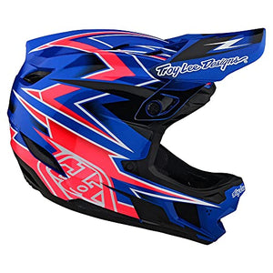 Troy Lee Designs D4 Composite Full Face Mountain Bike Helmet for Max Ventilation Lightweight MIPS EPP EPS Racing Downhill DH BMX MTB - Adult Men Women (Volt Blue, Large)