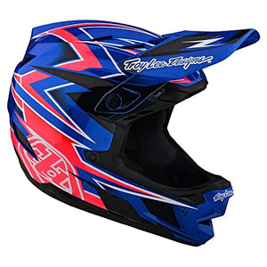 Troy Lee Designs D4 Composite Full Face Mountain Bike Helmet for Max Ventilation Lightweight MIPS EPP EPS Racing Downhill DH BMX MTB - Adult Men Women (Volt Blue, Large)