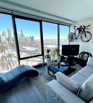 Stasdock Bike Wall Rack - Vertical Powder Coated Bike Rack with Shoes and Glasses Holder for Home & Garage - Durable Steel Material