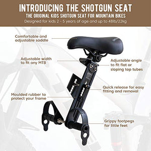 SHOTGUN Kids Bike Seat for Mountain Bikes | Front Mounted Bicycle Seats for Children 2-5 Years (up to 48 Pound) | Compatible with All Adult MTB | Easy to Install