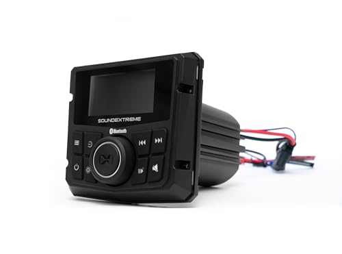 SoundExtreme by ECOXGEAR Marine AM/FM Stereo Receiver 200-Watt Waterproof Bluetooth Powersports with Built-in 4 Zone LED Controller
