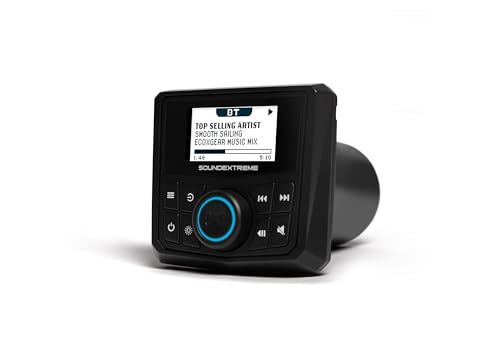 SoundExtreme by ECOXGEAR Marine AM/FM Stereo Receiver 200-Watt Waterproof Bluetooth Powersports with Built-in 4 Zone LED Controller