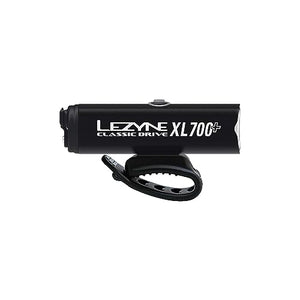 LEZYNE Classic Drive 700XL Bicycle USB Rechargeable IPX7 White LED Front Light w/Multiple Solid & Flash Modes | Integrated Versatile Strap Mount Compatible with Handlebars, 700 Lumens