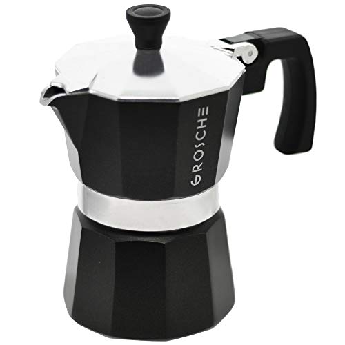 GROSCHE Milano Moka pot, Stovetop Espresso maker, Greca Coffee Maker, Stovetop coffee maker and espresso maker percolator