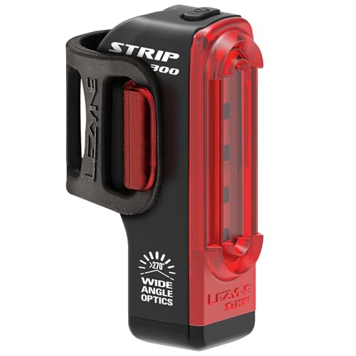 LEZYNE Strip Drive Pro Bicycle USB Rechargeable IPX7 Waterproof 270-Degree Visibility LED Rear Light w/Multiple Solid & Flash Modes | Silicone Rubber Mounting Strap Included - 300/400 Lumens Options