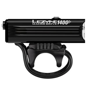 LEZYNE Macro Drive Bicycle USB Rechargeable IPX7 Waterproof 3 White LED Tri-Focus Optics Front Light w/ 4 Solid & 3 Flash Modes | Silicone Rubber Mounting Strap - 1400/1300 Lumens Options