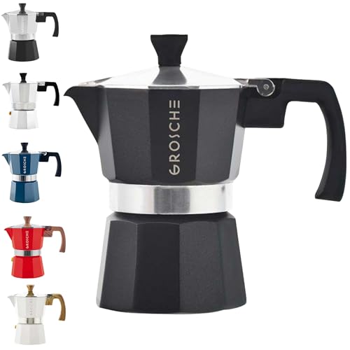 GROSCHE Milano Moka pot, Stovetop Espresso maker, Greca Coffee Maker, Stovetop coffee maker and espresso maker percolator