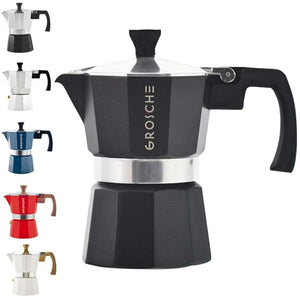 GROSCHE Milano Moka pot, Stovetop Espresso maker, Greca Coffee Maker, Stovetop coffee maker and espresso maker percolator