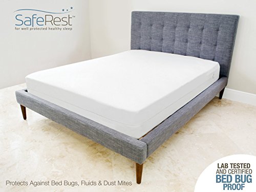 SafeRest Zippered Mattress Protector - Premium Waterproof Mattress Cover for Bed - Breathable & Noiseless Washable Mattress Encasement