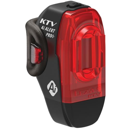 LEZYNE KTV Drive Pro Alert Rear - Bicycle USB Rechargeable Durable Weather-Resistant IPX7 White LED Tail Light with Solid & Flash Modes | Includes Silicone Rubber Mounting Strap | 75/150 Lumens