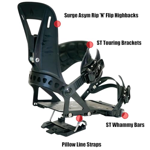 Spark R&D Unisex Surge ST Bindings - Durable Reliable Lightweight Easy-to-Install Puck-Compatible Splitboard Fasteners for All-Mountain, Freeride & Touring