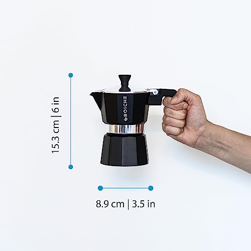 GROSCHE Milano Moka pot, Stovetop Espresso maker, Greca Coffee Maker, Stovetop coffee maker and espresso maker percolator