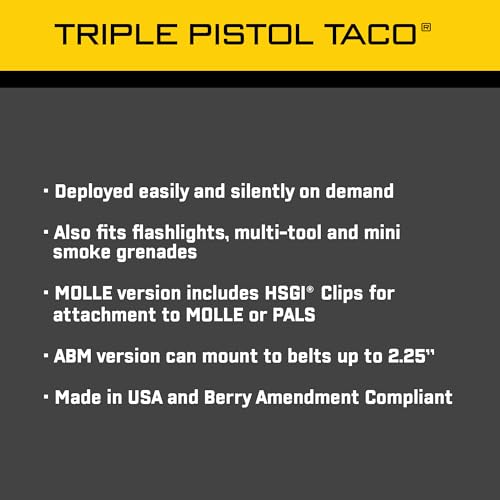 High Speed Gear Triple Pistol TACO MOLLE Mag Pouch