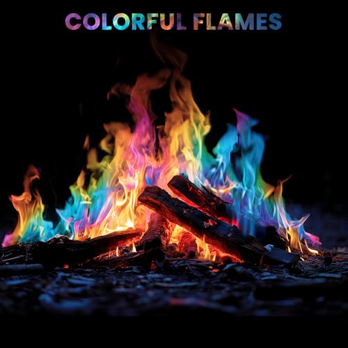 Magical Flames Fire Color Changing Packets for Fire Pit & Fireplace - Rainbow Fire Color Packets for Campfire - Camping Accessories