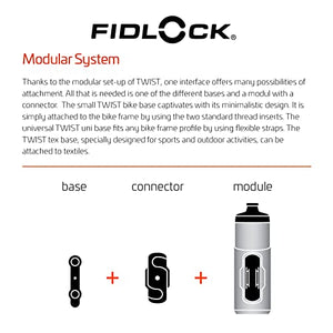 FIDLOCK Twist Bottle + Base Systems | New Leak-Proof, Self-Sealing Bottle Cap | Bike Water Bottle Holder with No Screws & Attached Bottle | Cage Free Magnetic Rack