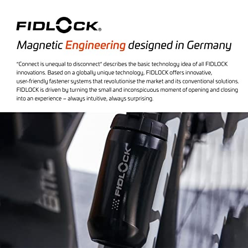 FIDLOCK Twist Bottle + Base Systems | New Leak-Proof, Self-Sealing Bottle Cap | Bike Water Bottle Holder with No Screws & Attached Bottle | Cage Free Magnetic Rack