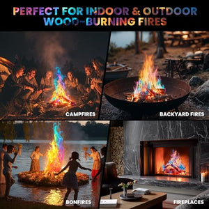 Magical Flames Fire Color Changing Packets for Fire Pit & Fireplace - Rainbow Fire Color Packets for Campfire - Camping Accessories