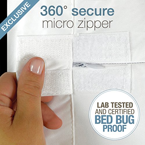 SafeRest Zippered Mattress Protector - Premium Waterproof Mattress Cover for Bed - Breathable & Noiseless Washable Mattress Encasement