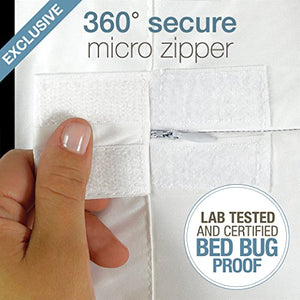 SafeRest Zippered Mattress Protector - Premium Waterproof Mattress Cover for Bed - Breathable & Noiseless Washable Mattress Encasement