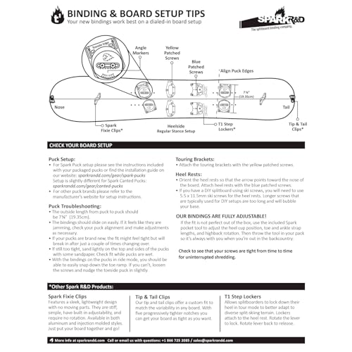 Spark R&D Unisex Arc ST Bindings - Durable Reliable Lightweight Easy-to-Install Puck-Compatible Splitboard Fasteners for All-Mountain, Freeride & Touring