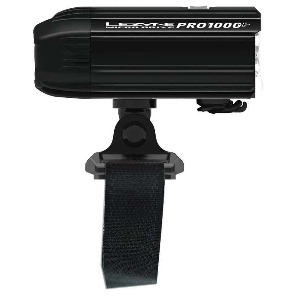 LEZYNE Helmet Micro Drive Pro 1000+ Bicycle Front Light, White LED, 1000 Lumens, Black Aluminum Housing, Road, Mountain, Gravel Bike, USB-C Rechargeable | Includes GoPro Style Mount & Helmet Mount