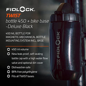 FIDLOCK Twist Bottle + Base Systems | New Leak-Proof, Self-Sealing Bottle Cap | Bike Water Bottle Holder with No Screws & Attached Bottle | Cage Free Magnetic Rack