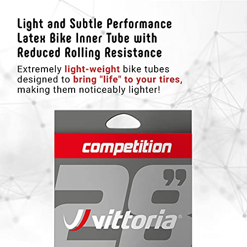 Vittoria Competition Latex Tube - Performance Bike Tire Tube - Lightweight Bicycle Inner Tubes for Racing - 48mm Valve