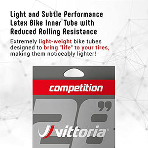 Vittoria Competition Latex Tube - Performance Bike Tire Tube - Lightweight Bicycle Inner Tubes for Racing - 48mm Valve