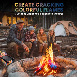 Magical Flames Fire Color Changing Packets for Fire Pit & Fireplace - Rainbow Fire Color Packets for Campfire - Camping Accessories