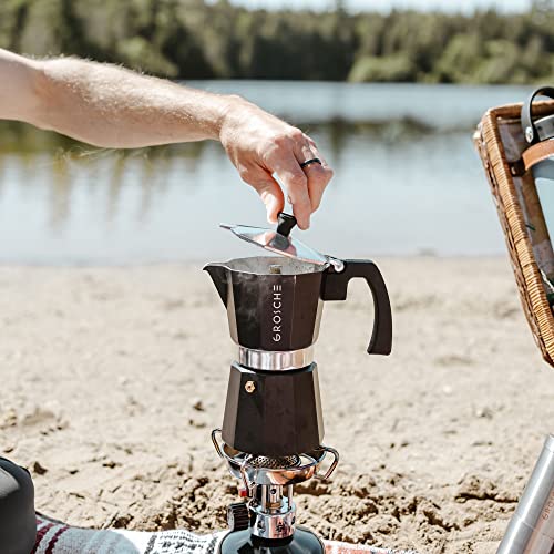 GROSCHE Milano Moka pot, Stovetop Espresso maker, Greca Coffee Maker, Stovetop coffee maker and espresso maker percolator