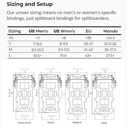 Spark R&D Unisex Surge ST Bindings - Durable Reliable Lightweight Easy-to-Install Puck-Compatible Splitboard Fasteners for All-Mountain, Freeride & Touring