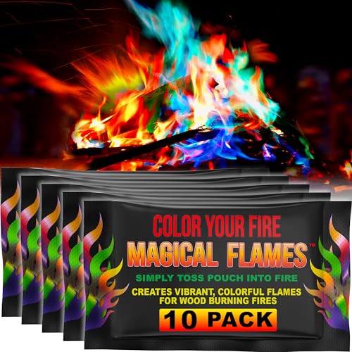 Magical Flames Fire Color Changing Packets for Fire Pit & Fireplace - Rainbow Fire Color Packets for Campfire - Camping Accessories