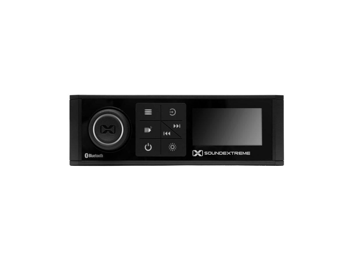 SoundExtreme by ECOXGEAR Marine AM/FM Stereo Receiver 200-Watt Waterproof Bluetooth Powersports with Built-in 4 Zone LED Controller