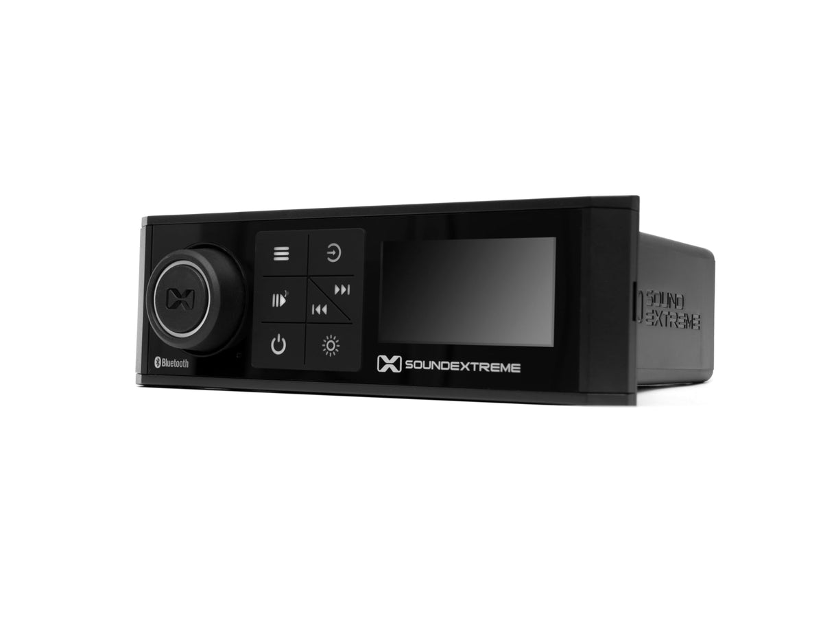 SoundExtreme by ECOXGEAR Marine AM/FM Stereo Receiver 200-Watt Waterproof Bluetooth Powersports with Built-in 4 Zone LED Controller