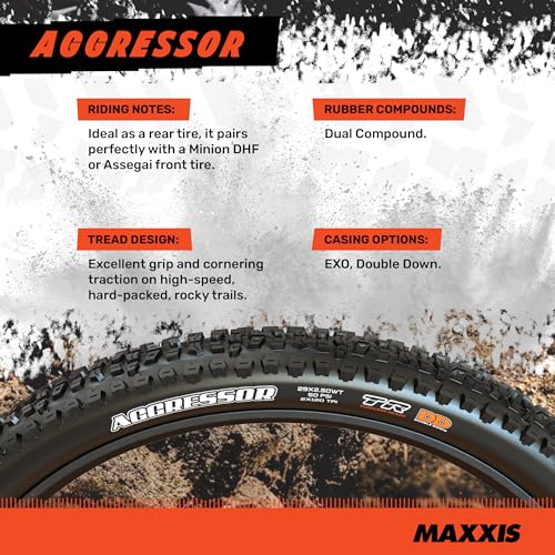 MAXXIS Aggressor - 2 Pack - 26", 27.5", 29" - Mountain Bike Tire, Tubeless Ready | Designed for high-Speed, Hard-Packed, Rocky MTB Trails