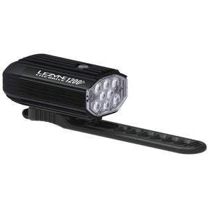 LEZYNE Lite Drive Bicycle Durable USB Rechargeable IPX7 Waterproof White LEDs Front Light w/Multiple Solid & Flash Modes | Silicone Rubber Mounting Strap Included - 1000/1200 Lumens Options