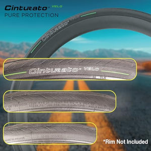 Pirelli Cinturato Velo Road Bike Tire (Long Rides), Clincher Tubeless Ready, Confident Handle Vari Terrains & Worst Conditions, X-Puncture Protect,(1) Tire, Black or Classic Tan Sidewall / Vari Sizes