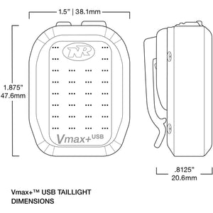NiteRider Vmax+ 150 Lumens USB Rechargeable Bike Tail Light Powerful Daylight Visible Bicycle LED Rear Light Easy to Install Road Mountain City Commuting Adventure Cycling Safety Flash